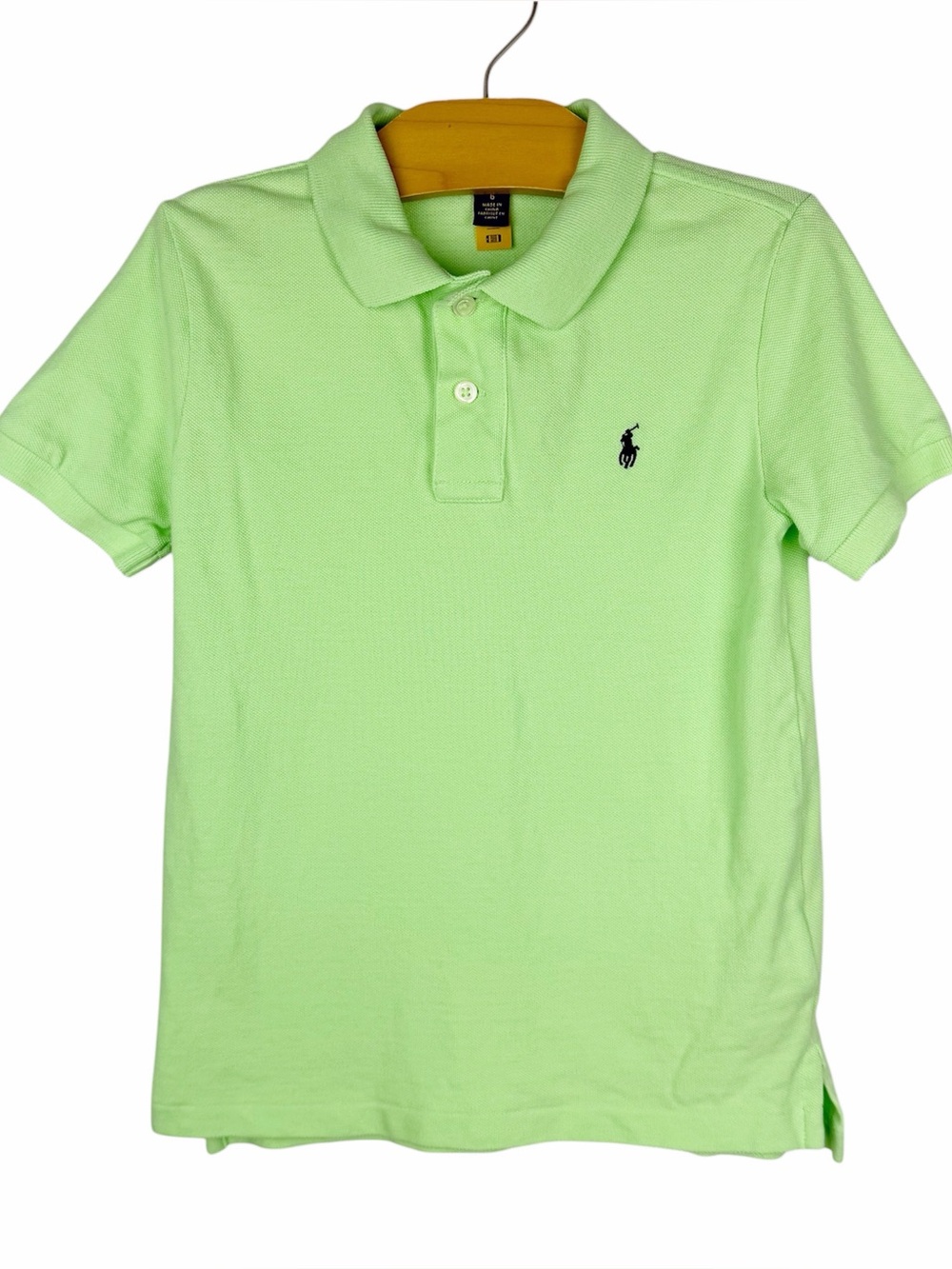 Polo Ralph Lauren Green Short Sleeve Shirt 100% Cotton Size 6
